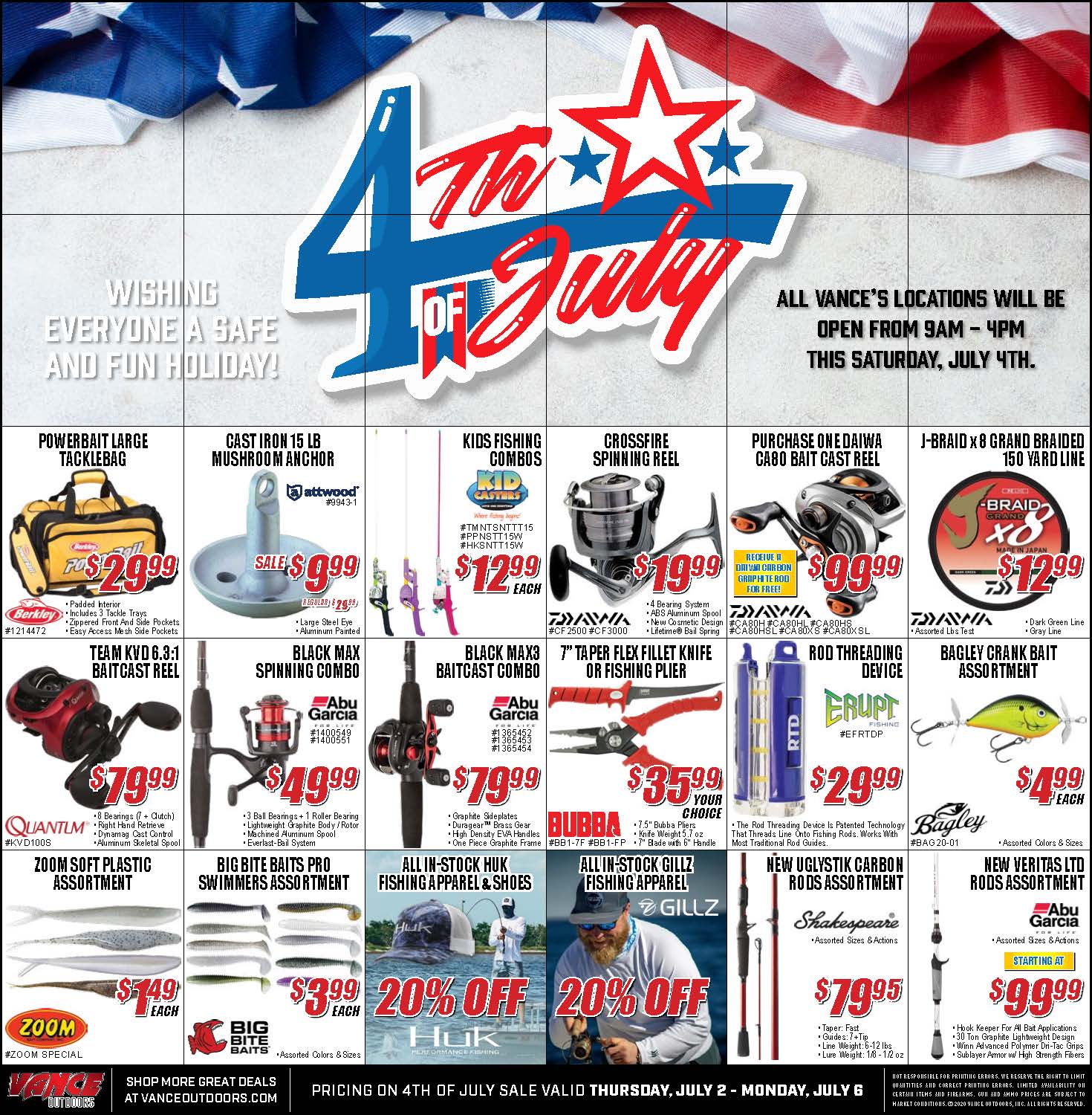 4th of July Sale Vance Outdoors