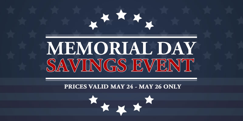 Special: Memorial Day Sale - 3 Days Only